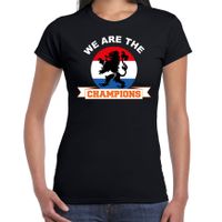 Zwart t-shirt Holland / Nederland supporter we are the champions EK/ WK voor dames - thumbnail