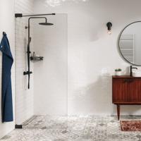 Inloopdouche Sealskin Pure Type A3 90x200 cm Helder Glas Antikalk Mat Zwart