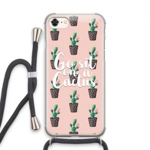 Cactus quote: iPhone 8 Transparant Hoesje met koord