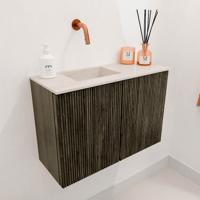 Toiletmeubel Mondiaz Joya Dlux | 60 cm | Meubelkleur Shadow | Faye wastafel Meli Wasbak Links | Zonder kraangat(en)
