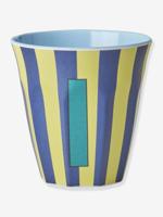 Gestreepte melamine mok LETTER I rice, medium 250 ml meerkleurig