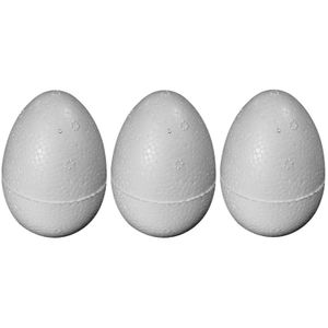 3x stuks Piepschuim vormen eieren van 8 cm