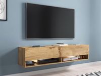 TV-meubel ACAPULCO 2 klapdeuren 140 cm wotan eik met led - thumbnail