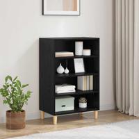 Dressoir met plank Zwart eiken 57 x 35 x 90 cm Bewerkt hout