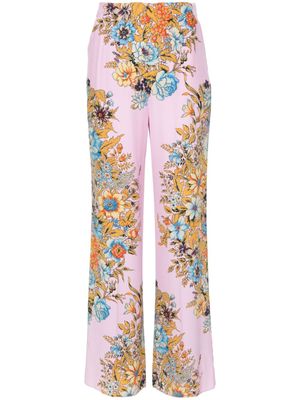 ETRO pantalon droit à fleurs - Rose