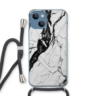 Witte marmer 2: iPhone 13 mini Transparant Hoesje met koord