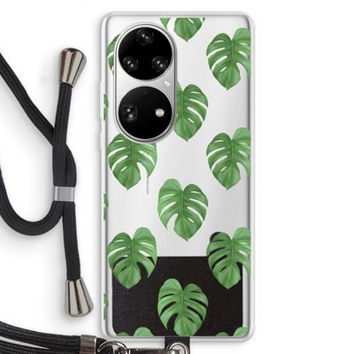 Monstera leaves: Huawei P50 Pro Transparant Hoesje met koord