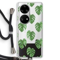 Monstera leaves: Huawei P50 Pro Transparant Hoesje met koord