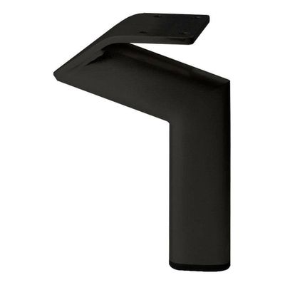 Stalen meubelpoot zwart design 11,5 bij 2 cm en hoogte 16 cm
