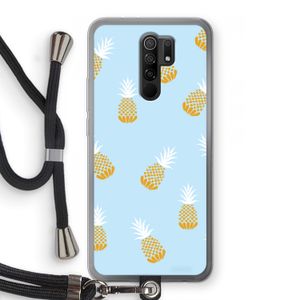 Ananasjes: Xiaomi Redmi 9 Transparant Hoesje met koord