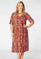 Yoek Jurk met cut-out halslijn RED LEO | Rood | Maat 50/52