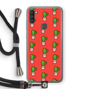 Mini cactus: Samsung Galaxy A11 Transparant Hoesje met koord