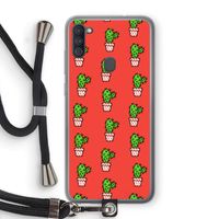 Mini cactus: Samsung Galaxy A11 Transparant Hoesje met koord