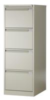 Bisley hangmappenkast, ft 132,1 x 47 x 62,2 cm (h x b x d), 4 laden, grijs
