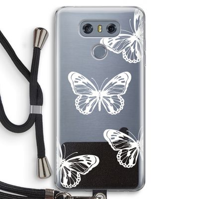White butterfly: LG G6 Transparant Hoesje met koord