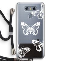 White butterfly: LG G6 Transparant Hoesje met koord