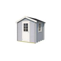 Blokhut Wels 200x200 Platinum Grey-Wit - Outdoor life