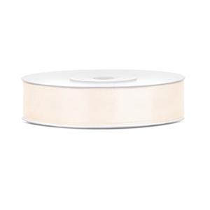 Luxe sierlint of cadeaulint - creme wit - 12 mm x 25 meter - satijn