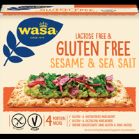 Wasa Gluten & Lactosevrij Knackebrod Sesame & Sea Salt 240 g bij Jumbo