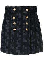 Gucci double-breasted tweed miniskirt - Noir