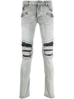 Balmain jean slim à effet usé - Gris - thumbnail