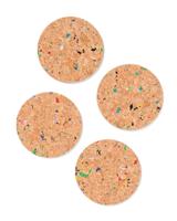 HEMA Onderzetters Ø 9.5 cm kurk recycled terrazzo - 4 stuks (terra)