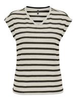 Only Onlfine S/s V-neck Shine Top Jrs T-shirts Birch Black+gold Glitter
