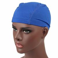 Hip hop Dome Cap pruik elastische dop (saffier blauw)