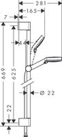 Hansgrohe Crometta vario doucheset 65cm ecosmart wit chroom 26534400 - thumbnail