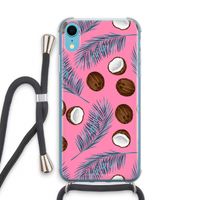Kokosnoot roze: iPhone XR Transparant Hoesje met koord