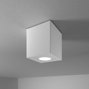 HOFTRONIC™ Gibbon LED opbouw plafondspot - Vierkant - IP65 waterdicht - 6000K Daglicht wit lichtkleur GU10 - Plafondlamp geschikt voor badkamer - Wit