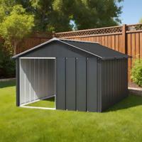 VidaXL Hondenhok 116,5x153x81,5 cm gegalvaniseerd staal antracietkleur
