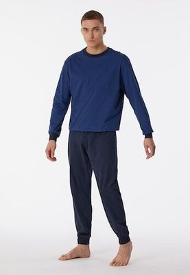 Schiesser Schiesser Pyjama Long navy 180252 56/XXL