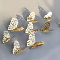 3D Wallpaper Home Decoratie holle vlinder koelkast Muurstickers (holle vlinder een type goud)