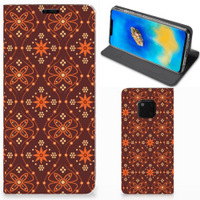 Huawei Mate 20 Pro Hoesje met Magneet Batik Brown - thumbnail