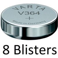 8 Stuks (8 Blisters a 1 st) Varta Knoopcel Batterij SR621 SW/SR60 SW/V364 1BL Single-use Zilver-oxide