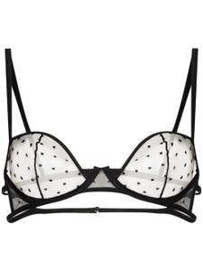 Kiki de Montparnasse soutien-gorge Merci à broderies - Noir