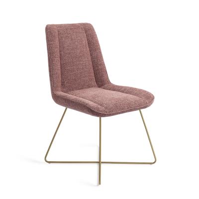 Jesper Home Eetkamerstoel 'Umedo' Cross Gold, kleur Scarlet Grain