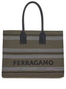 Ferragamo grand sac cabas en jacquard - Tons neutres