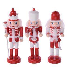 3x stuks kersthangers notenkrakers poppetjes/soldaten rood/wit 12,5 cm