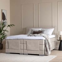 Elektrisch Verstelbare 1-Persoons Boxspring Julia - Beige 90x200 cm - Pocketvering - Inclusief Topper - Dekbed-Discounter.nl