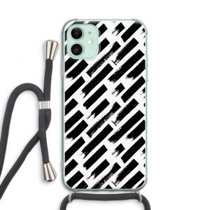 Zwarte vegen: iPhone 11 Transparant Hoesje met koord