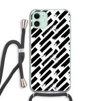 Zwarte vegen: iPhone 11 Transparant Hoesje met koord