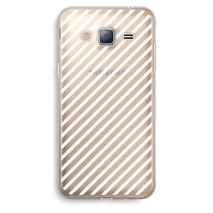 Strepen zwart-wit: Samsung Galaxy J3 (2016) Transparant Hoesje