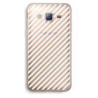 Strepen zwart-wit: Samsung Galaxy J3 (2016) Transparant Hoesje - thumbnail