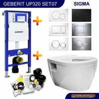 Geberit Toiletset 07 Up320 Aqua Splash Prio Rimfree Met Sigma Drukplaat - thumbnail