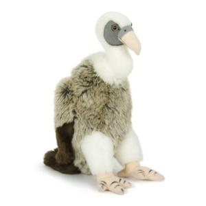 Pluche gier vogel knuffel - wit/grijs - 30 cm - speelgoed - roofvogel - knuffeldier