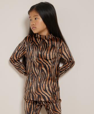 velvet top met print