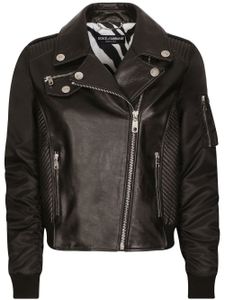 Dolce & Gabbana veste de moto en cuir - Noir