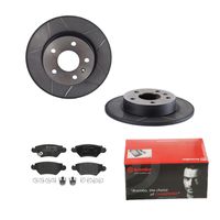 Remmenset, remschijf BREMBO, Remschijftype: Gespleten, Inbouwplaats: Achteras: , u.a. fÃ¼r Opel, Vauxhall, Chevrolet